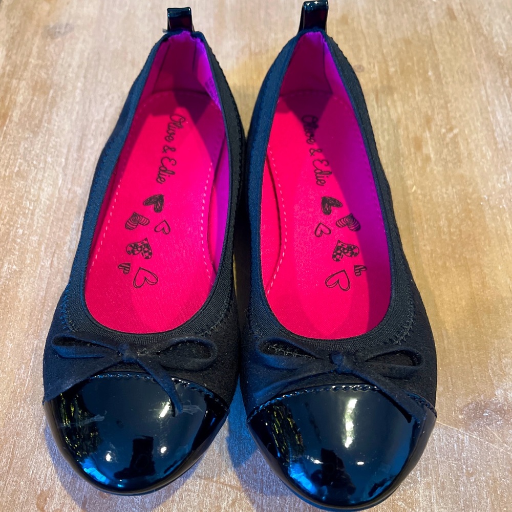 Girls Olive & Edie size 1 black ballet flats.